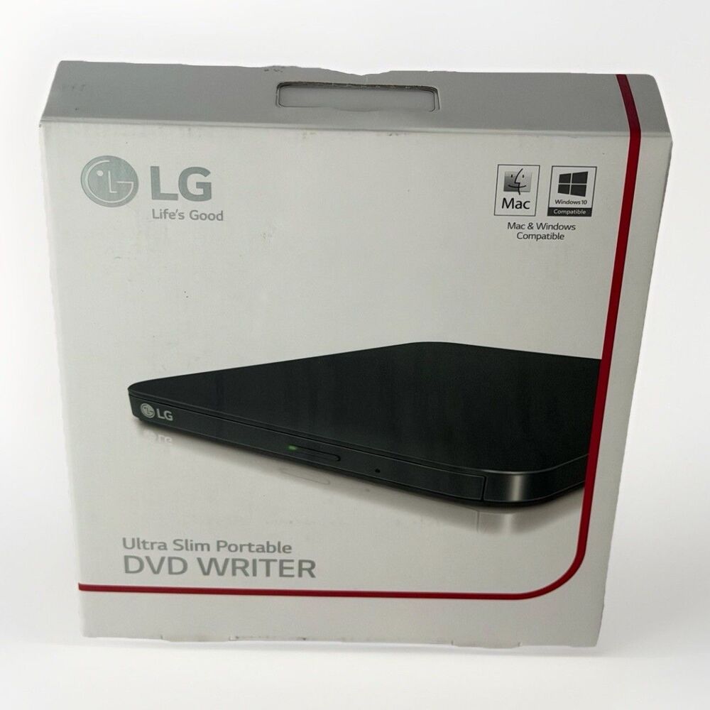 LG SP80NB80 Ultra Slim Portable External DVD Writer CD Reader Burner Black